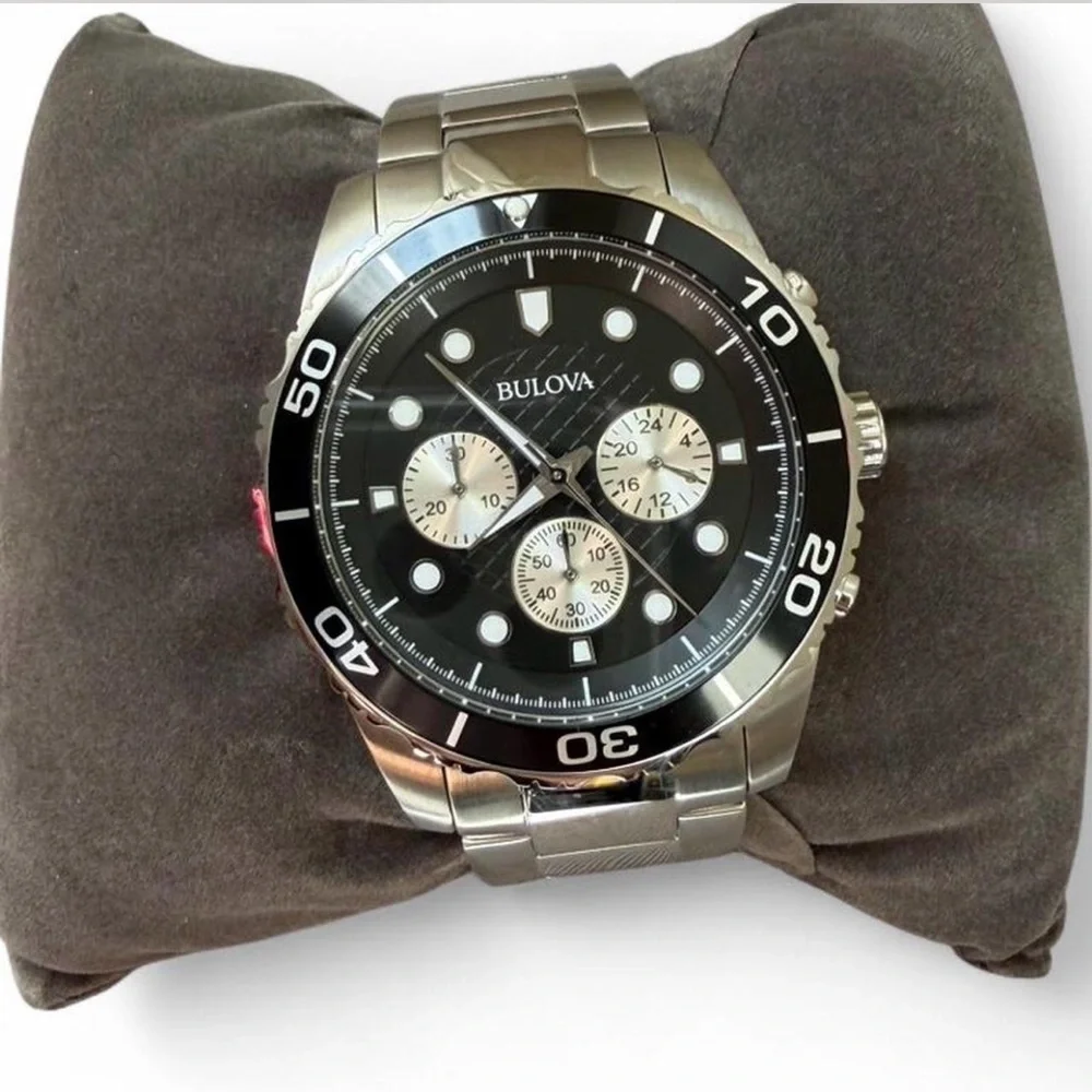 Bulova Black and Silver Sport Chronograph Watch - Picture 4 of 15